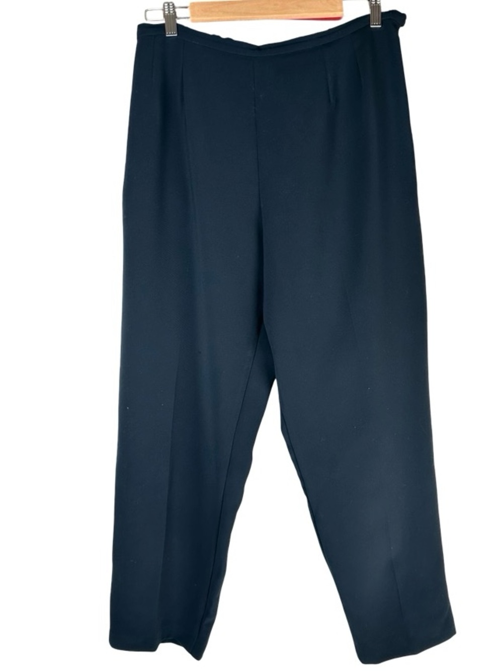 Emmelle Solid navy blue High Rise Straight Leg Crepe Dress Pants Women’s Large